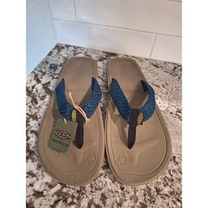 KEEN MEN'S HARVEST FLIP-FLOPS BLACK/BLUE U.S. SIZE 13  NEW